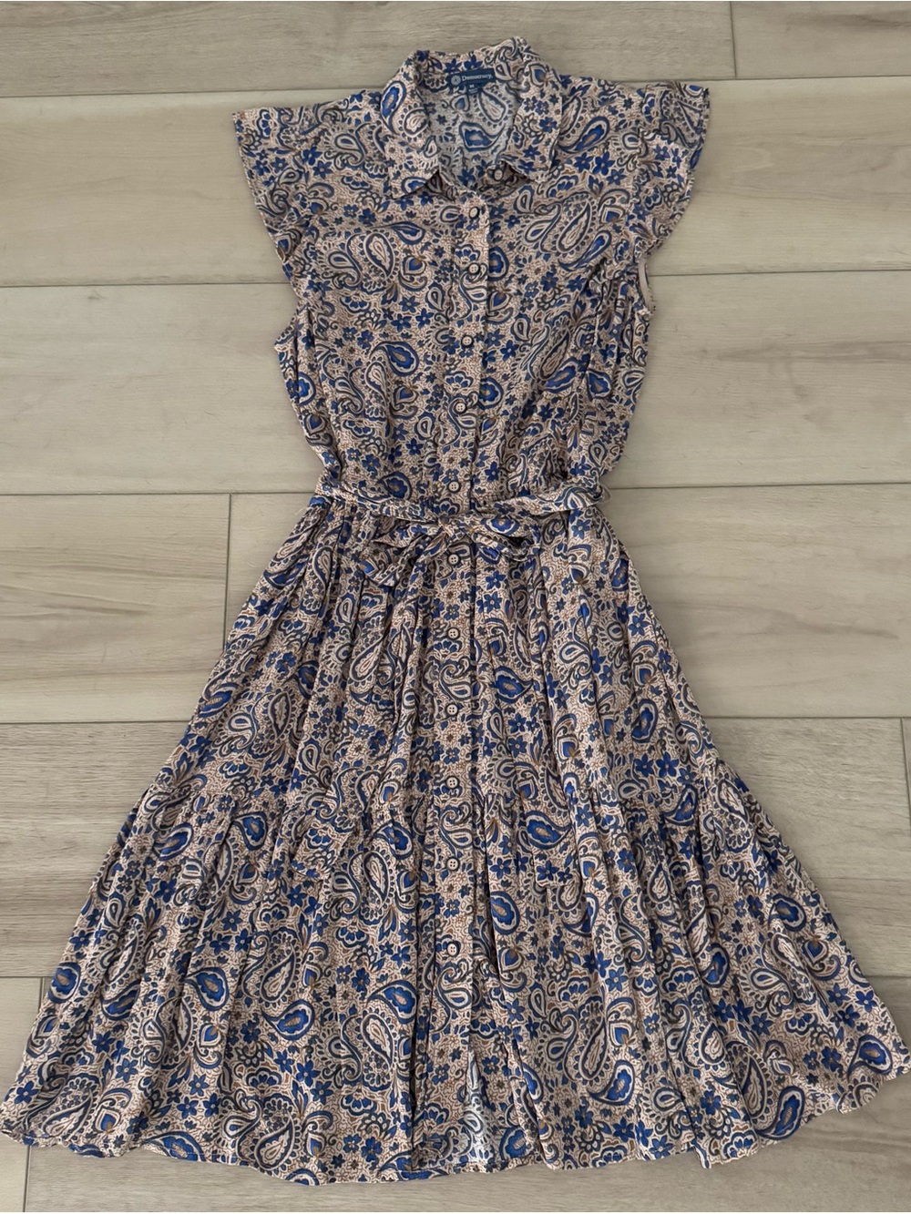 Democracy Dress Midi Paisley Print Size Medium